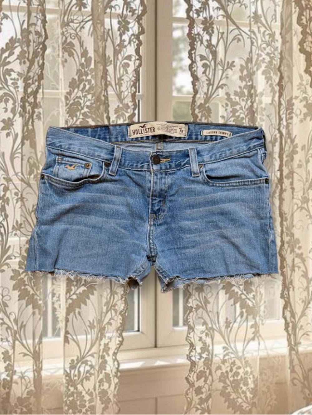 Vintage Y2K Hollister Low Wasted Distressed Denim Mini Shorts